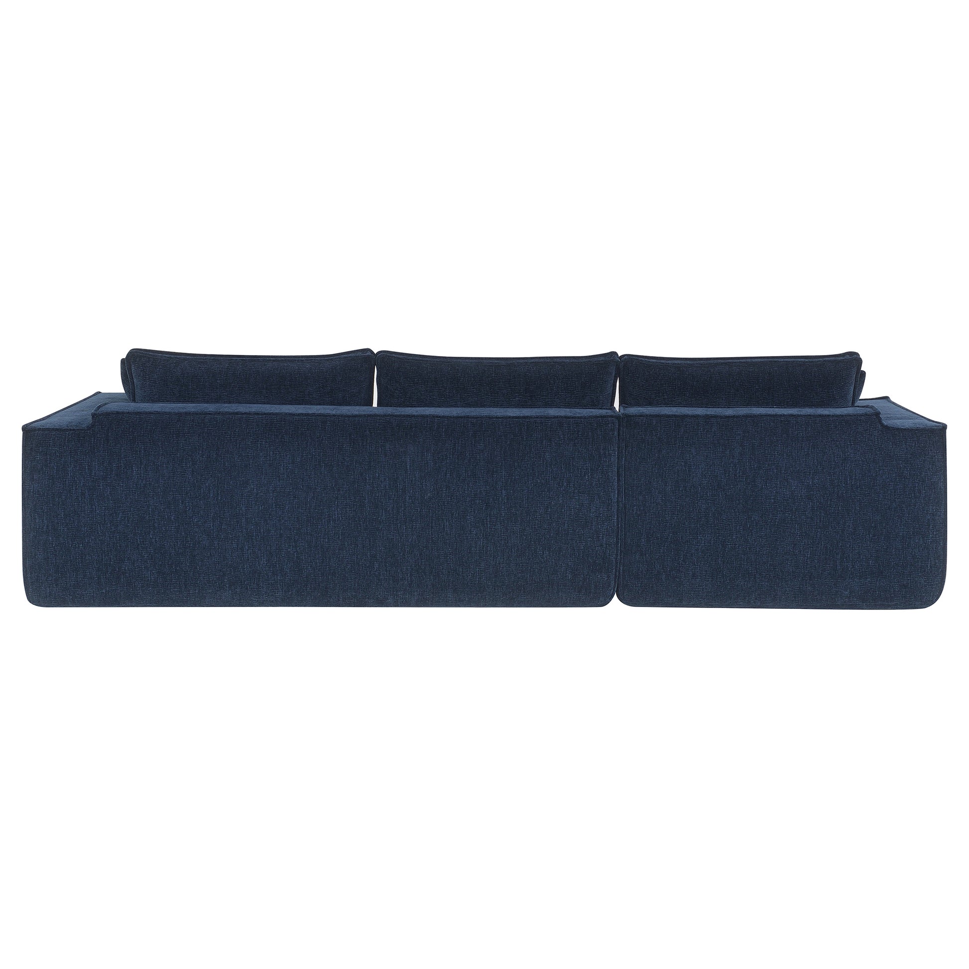 111.5*72"Minimalist Style Modular Sectional Sofa,Wrinkle Resistant Chenille Couch Set,L Shaped Sleeper Sofa Bed For Living Room,2 Pic Free Combination,No Assembly Require,3 Colors Dark Blue Chenille 4 Seat