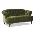 La Rosa Victorian Chesterfield Loveseat, Olive Green Performance Velvet Olive Green Foam Velvet