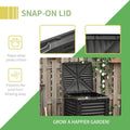 Outsunny Garden Compost Bin 80 Gallon Outdoor Large Capacity Composter Fast Create Fertile Soil Aerating Box, Easy Assembly, Black Black Plastic