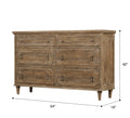 Ludin Taupe 6 Drawer Dresser Taupe Solid Wood