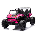 24V Kids Ride On Utv,Electric Toy For Kids W Parents Remote Control,Four Wheel Suspension,Low Start,Adjustable Speed,Multimedia Player,Early Education,Bluetooth,Rear Storage Space For Kids Aged 3 . Pink 50 99 Lbs Polypropylene