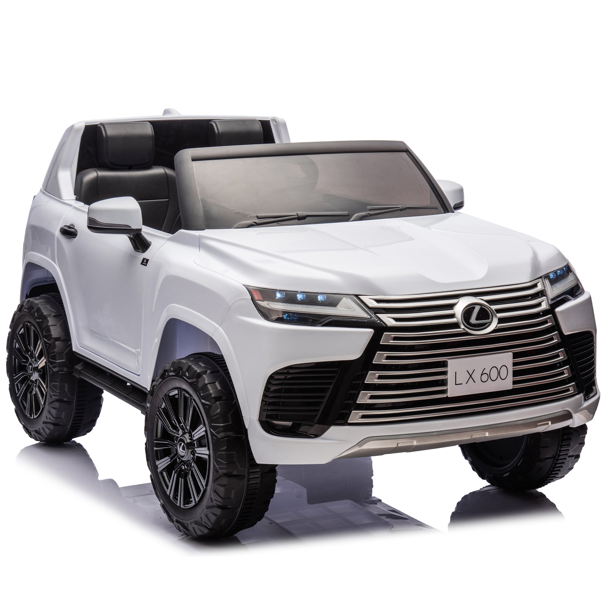 Licensed Lexus Lx600 24V Two Seater Xxl Kids Ride On Car W Parents Control,Seat Width 20 Inches,2Wd,Four Wheel Suspension,Bluetooth,Mp3,Music,Power Display,Speeds 1.86 3.11Mph For Kids. White Polypropylene