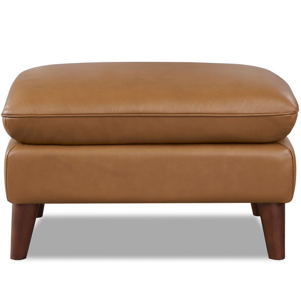 Solana Leather Ottoman Cognac Memory Foam Genuine Leather