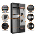 5 6 Safe Home Rifle And Pistol Safe, Quick Access Long Safe Shot Rifle Cabinet, Physical Button Panel Zinc Alloy Handle High Security Five Locking Bolts With Two Bullet Slots And Pistol Pou Black