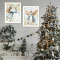 2 Piece Vignette Angels We Have Heard On High White Framed Wall Art For Living Room, Holiday Wall Art Print For Home Decor, Bedroom Wall Art By Nicole Decamp Multicolor Wood Paper
