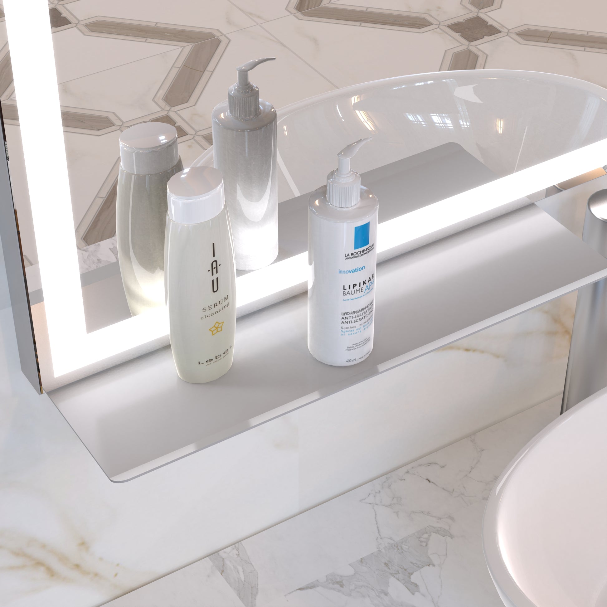 32X40 Inch Led Bathroom Vanity Mirror Wall Mounted Adjustable White Warm Natural Lights Anti Fog Touch Switch With Memory Modern Smart Large Bathroom Mirrors Silver Aluminium