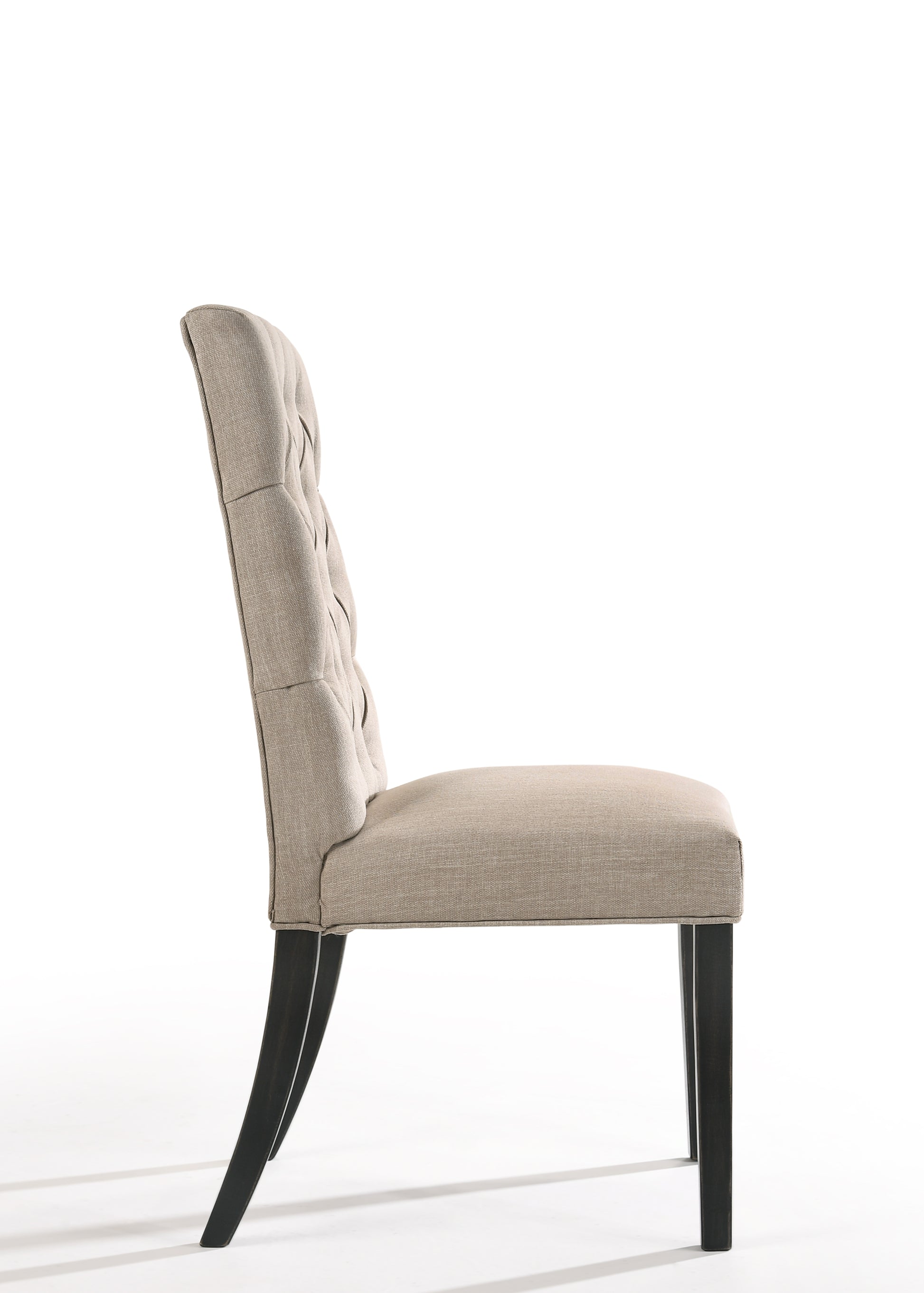 Morland Tan Linen & Vintage Black Finish Side Chair Set Of 2 Black Vintage,Tan Linen,Synthetic Wood