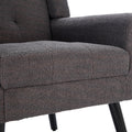 Modern Soft Teddy Material Ergonomics Accent Chair Living Room Chair Bedroom Chair Home Chair With Black Legs For Indoor Home Grey Teddy Fabric Grey Foam Upholstered
