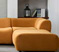 Wks8W Orange, Durable Fabric, 4 Sectional Sofa, High Density Sponge And Solid Wood Frame Orange Fabric 4 Seat