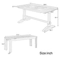 3 Piece Retro Dining Set, Rectangular Trestle Table And 2 Wood Benches For 4 People For Dining Room And Kitchen Grey Grey Solid Wood Mdf