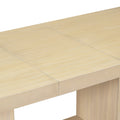 Contemporary 6 Piece 78Inch Extendable Pedestal Dining Table Set With 18Inch Removable Leaf And Dining Bench, 4 Upholstered Dining Chairs, Natural Wood Dining Room Solid Wood Rubberwood Rectangular Dining Table With Chair And Bench Upholstered Chair Wood