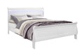 Charlston White King Bed With Led White Solid Wood Mdf