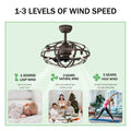 Best Sells Modern Enclosed Ceiling Fan Indoor With Remote Control And Bladeless Rust Red Industrial Ceiling Fan Light Kit Matte Black Abs Metal