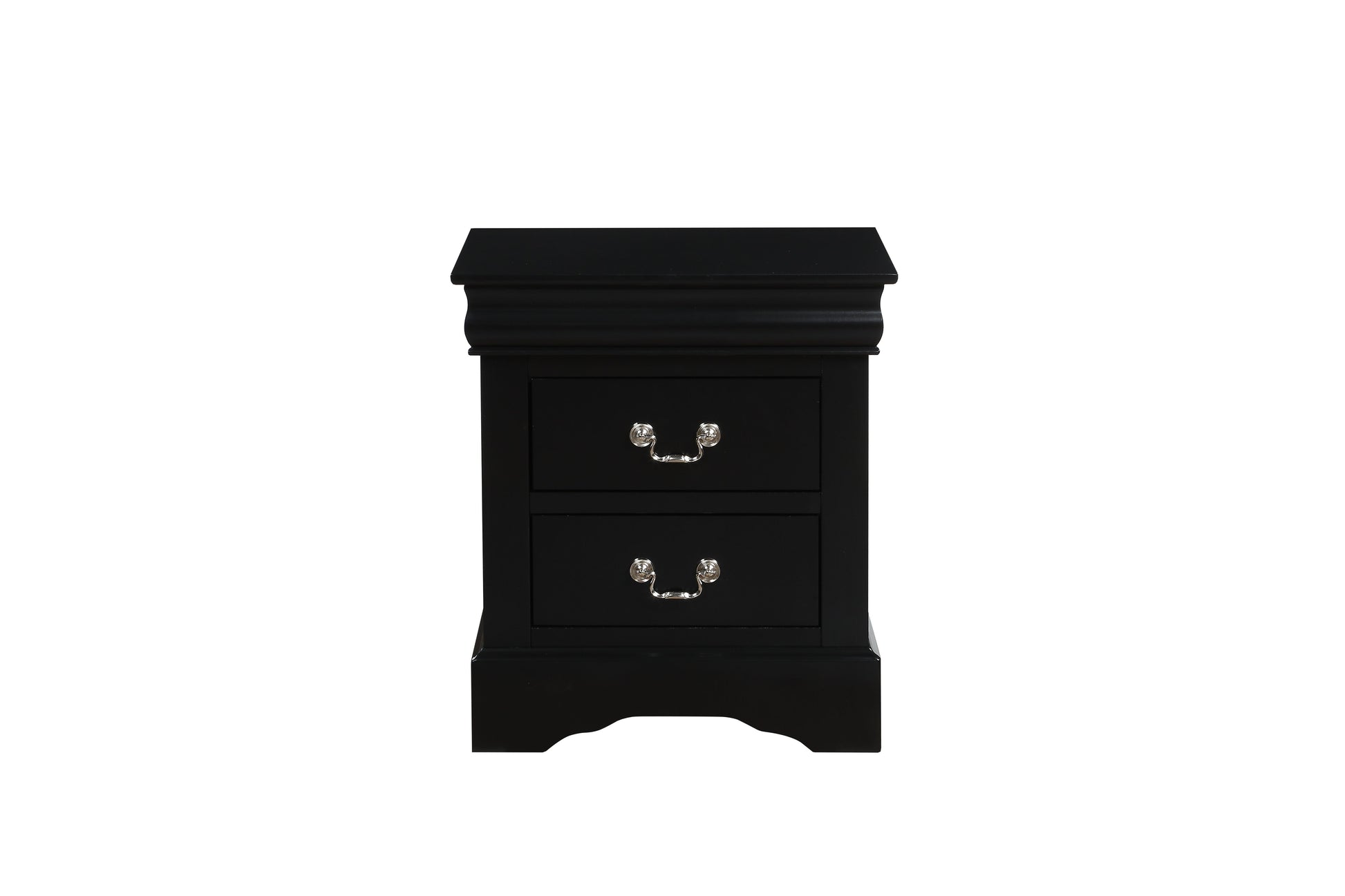Louis Black Finish Philippe Iii Nightstand Black Synthetic Wood