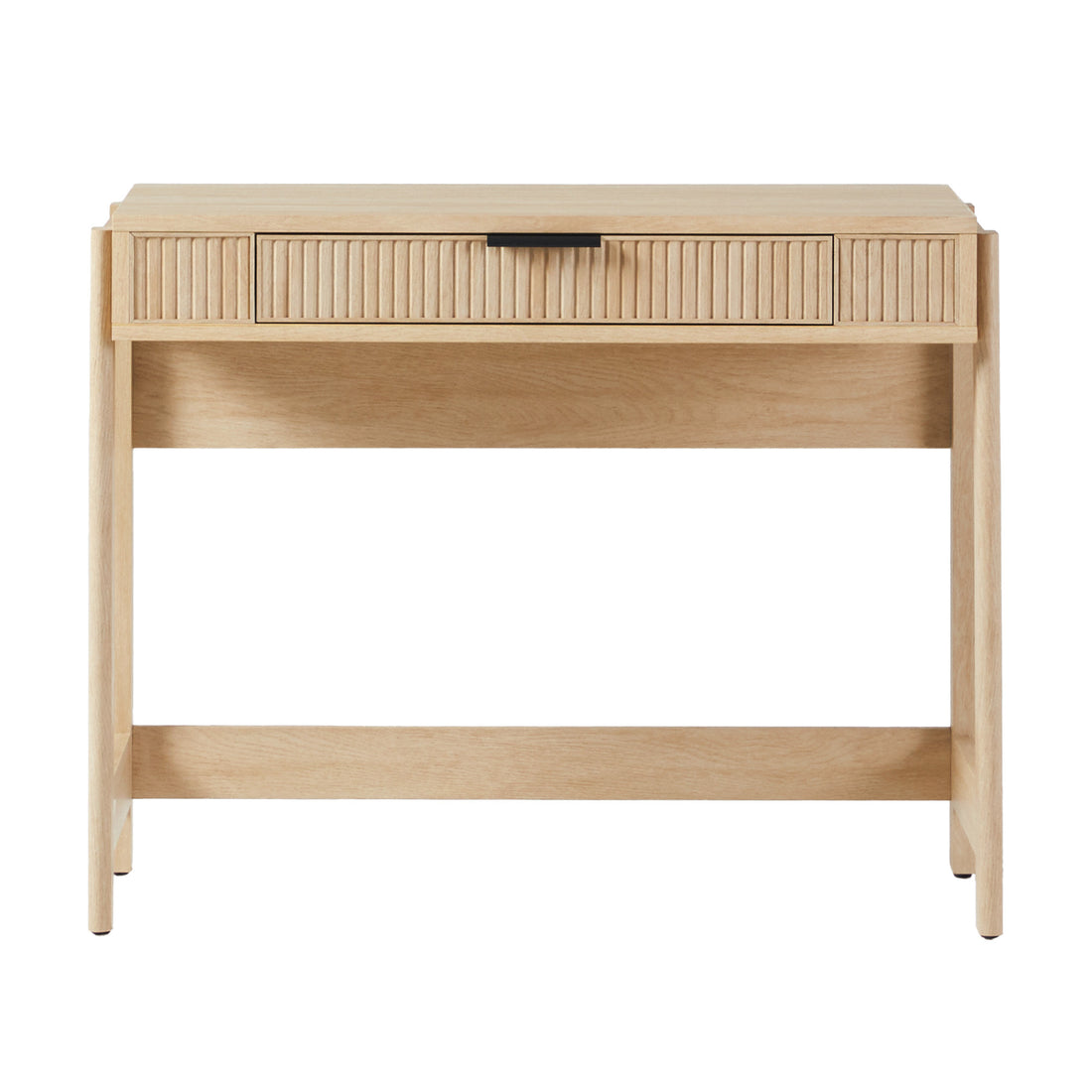 Transitional Reeded Lift Top Desk With Drawer Oak Oak Mdf Mdf