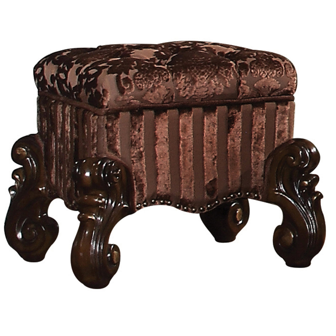 Brown And Cherry Oak Vanity Stool With Trim Brown Vanity Stools Bedroom Rectangular Brown Armless Wood Fabric