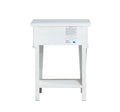 Coastal White 1 Drawer Nightstand White Engineered Wood