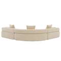 Arrived Oversized Combination Sofa,Curved Sofa,Upholstered 4 Seater Couch For Living Room, Modern Modular 3 Piece Free Combination, Semicircular Modular Sofaboucle, Khaki Khaki Polyester Primary Living Space Soft Tight Back Modern Square Arms Foam