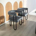 Coolmore Contemporary Designed Chenille Fabric Upholstered Accent Dining Chair Barrel Side Chairs Kitchen Armchair For Living Room Set Of 2 Gray Chenille Gray Foam Chenille
