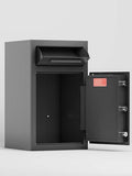 Depository Drop Safe, Front Drop Slot Lock Box With Digital Combination And Anti Fishing, Silent Deposit Safe Box, Security Money Safe For Cash Slips Expense Business Office Home Black Steel