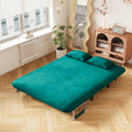 Velvet Antique Green 55 Convertible Chair Bed, Tri Fold Sofa Bed With Adjustable Backrest & Pillow, Leisure Chaise Lounge Couch With Sturdy Steel Frame For Home & Office, Comfortable Sleeper Chair Antique Green Velvet Metal Primary Living Space Medium