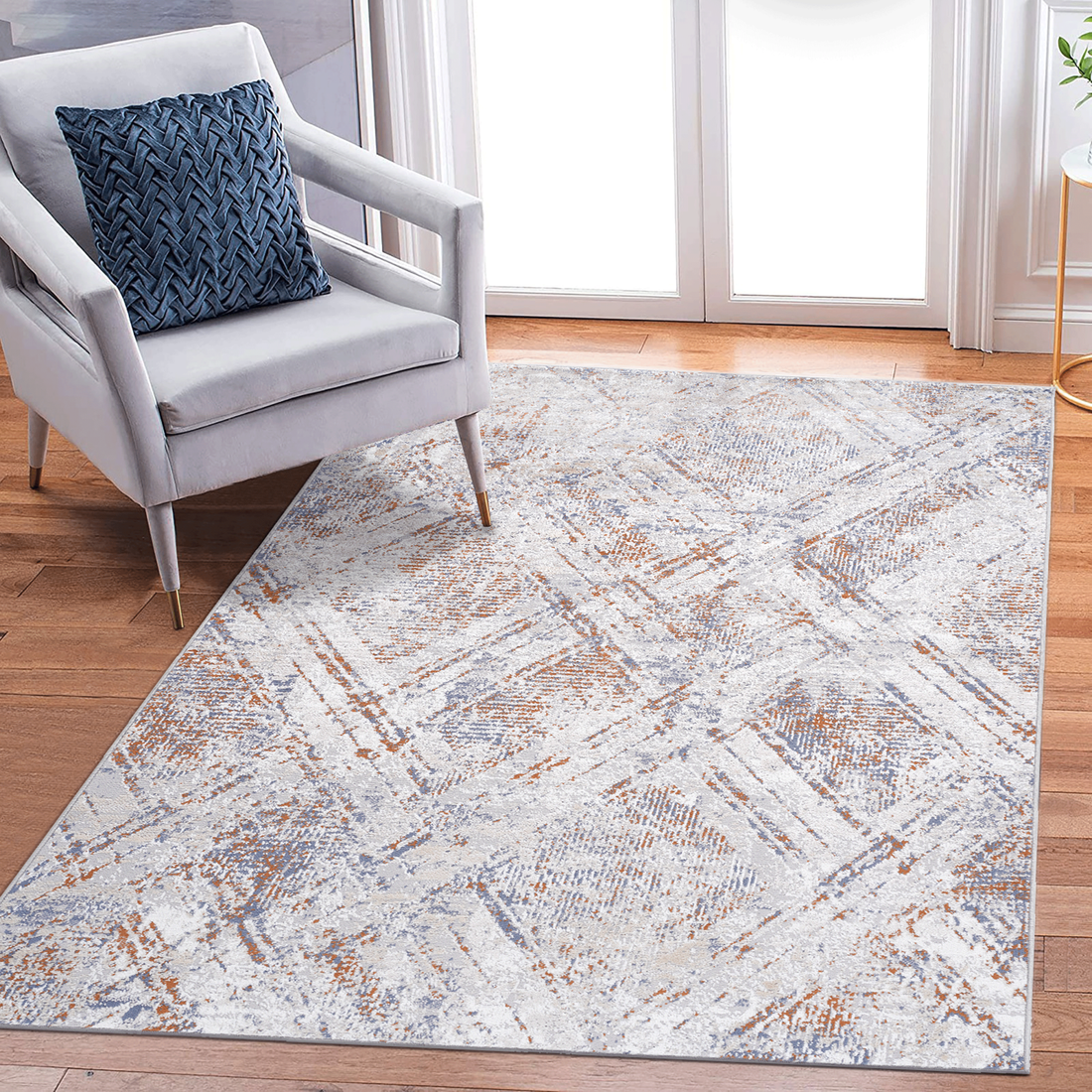 Naar Payas Collection 5X7 Beige Geometric Non Shedding Living Room Bedroom Dining Home Office Stylish And Stain Resistant Area Rug Beige Polyester