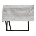 Accent Table, C Shaped, End, Side, Snack, Living Room, Bedroom, Grey Laminate, Black Metal, Contemporary, Modern Grey Mdf