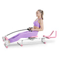 4 In 1 Ab Workout Exercise Equipment Rowing Machine Leg Press Machine Ab Glider Machine Roman Chair Fitness Equipment For Ab Workout Core Strength Training Pink Abs Rubber Steel Q235