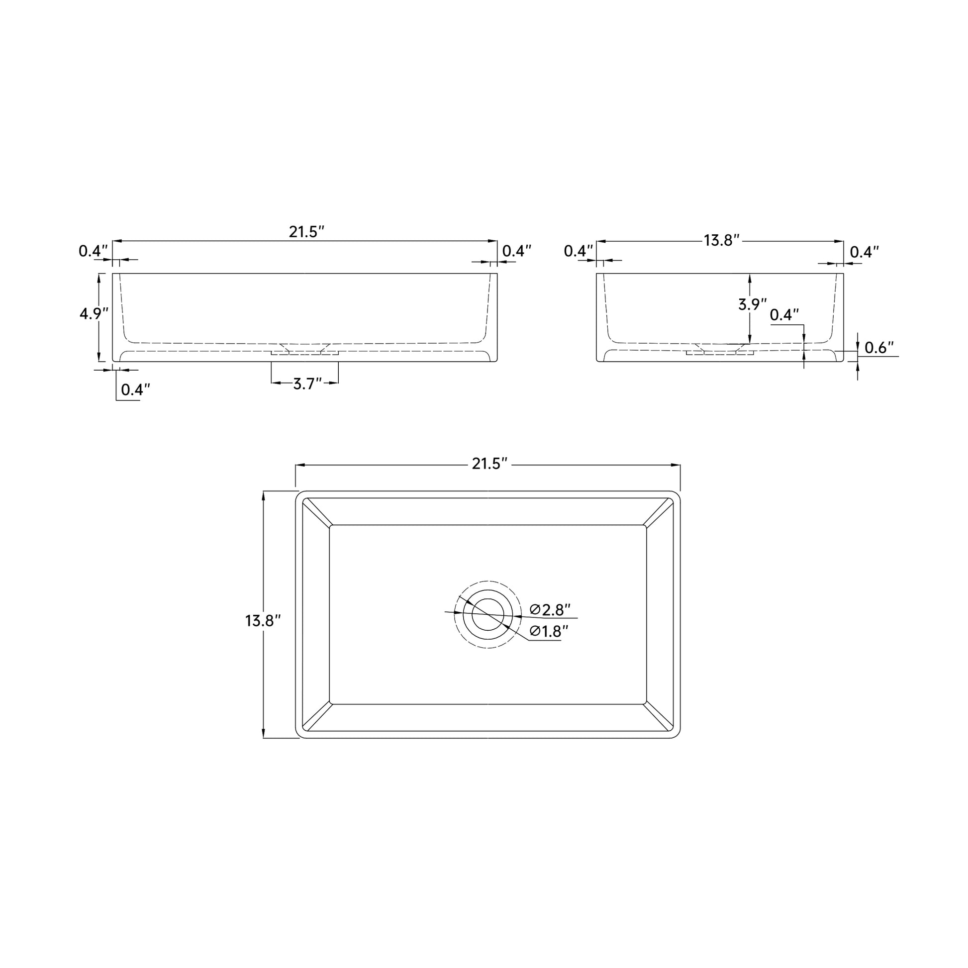 Dark Gray Solid Surface Basin Dark Gray Solid Surface