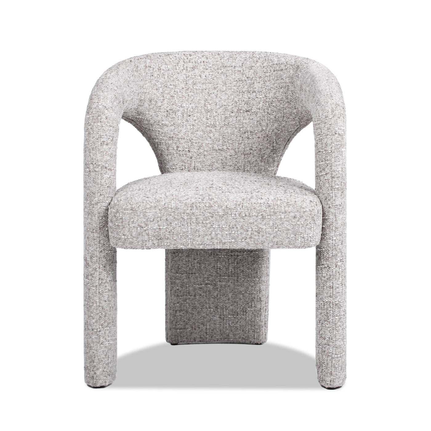 Sydney 25" Fully Upholstered Barrel Dining Chair, Multi Greige Beige Chenille Beige Foam Chenille