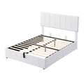 Full Size Upholstered Platform Bed With A Hydraulic Storage System White Old Sku: Lp000111Aak White Upholstered