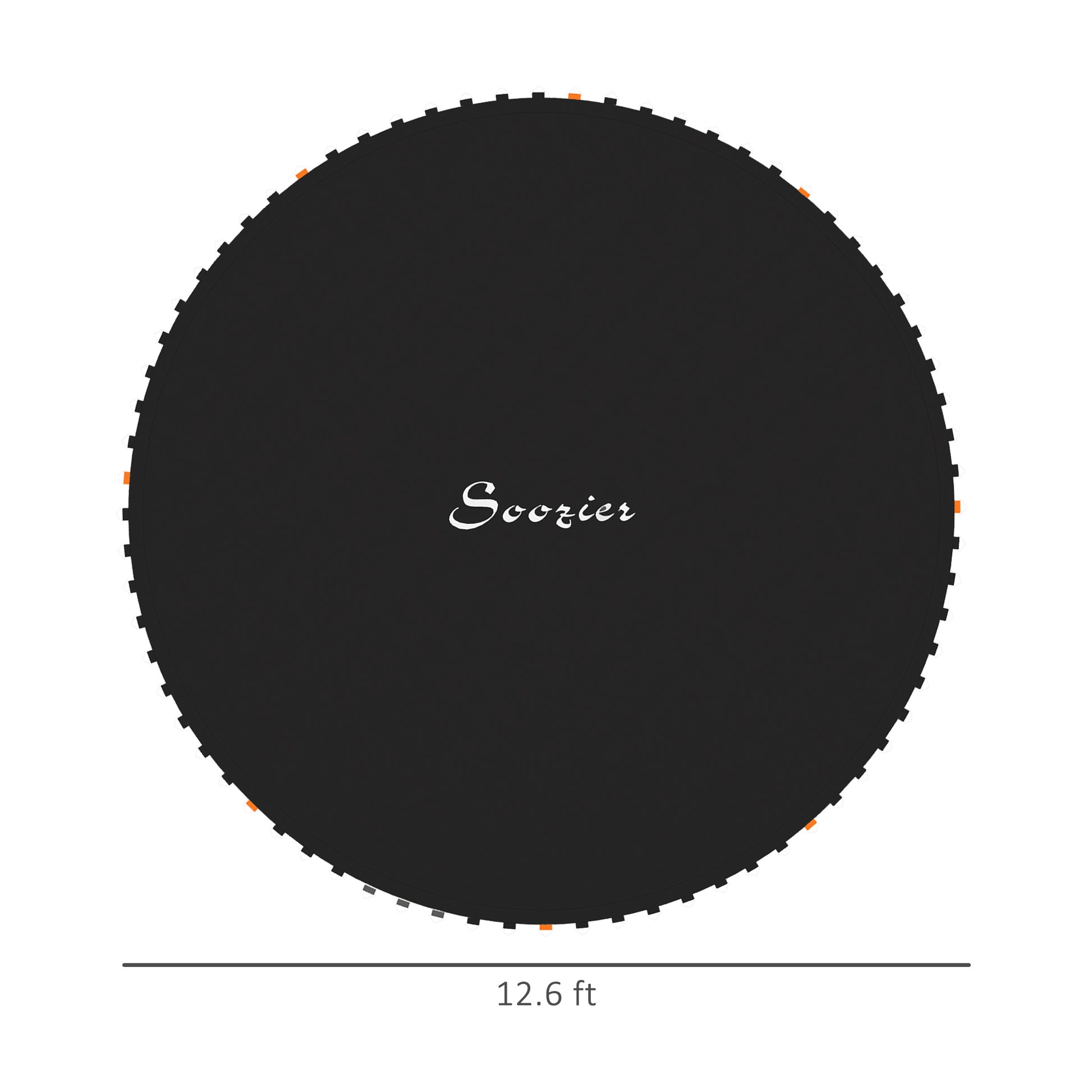 Soozier Trampoline Replacement Mat, Fits 14' Trampoline With 80 V Hooks & 5.5" Springs, Trampoline Mat With 8 Rows Of Stitching & Spring Pull Tool Spring & Frame Not Included , Black Black Plastic