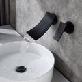 Wall Mount Widespread Bathroom Faucet Matte Black Brass