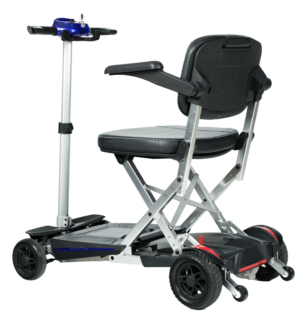 M2020 Foldable Travel Mobility Scooter Blue Abs,Aluminium Alloy,Pvc,Rubber