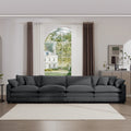 Corduroy Sofamodern Upholstered 4 Seater Corduroy Fabric Sofaoffice Living Room Apartment Comfortable Sofa, Easy To Assemble With 2 Arm Pillows And 4 Throw Pillows Grey Corduroy 4 Seat