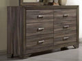 Antique Brown Gray Six Drawer Dresser Brown Gray Solid Wood Mdf