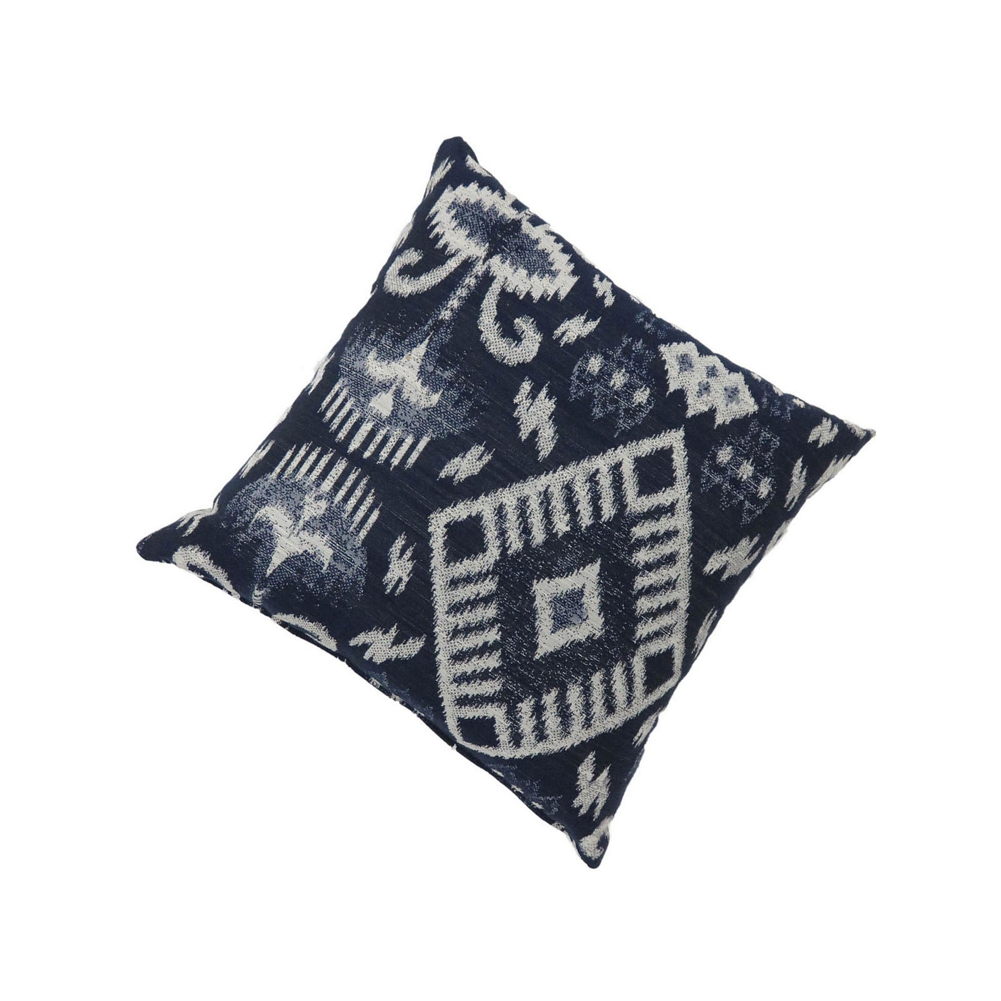 Contemporary Style Set Of 2 Throw Pillows, Navy Blue Navy Blue Polyester