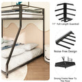 Same As B083P152992 & B083124171 Adam Twin Over Full Metal Bunk, Black Full Box Spring Not Required Black Metal Bedroom Bunk Metal Metal