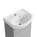 18 Inch Mini Bathroom Cabinet With Ceramic Sink Grey Grey Solid Wood