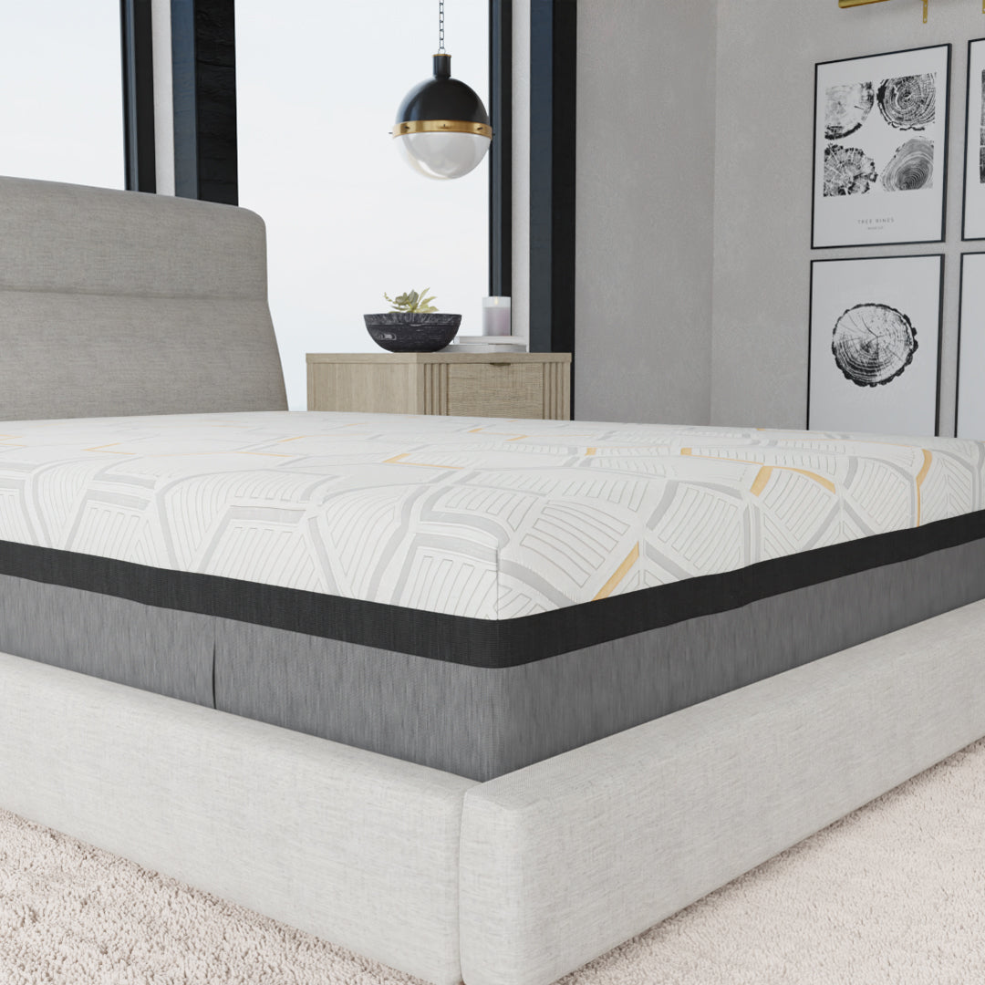 14" Hybrid Copper Gel Cooling Memory Foam Mattress With Edge Support And Air Ridge Foam Full Light Gray Foam Full