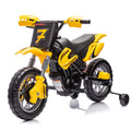 12V Kids Ride On Electric Toy Motorcycle,Rear Suspension,Twist Grip Throttle,Slow Start,Removable Training Wheels,Indie Music Box With Horn And Engine,Simulation Of Dirt Bike Modeling For Kids 3 8. Yellow 50 99 Lbs Polypropylene