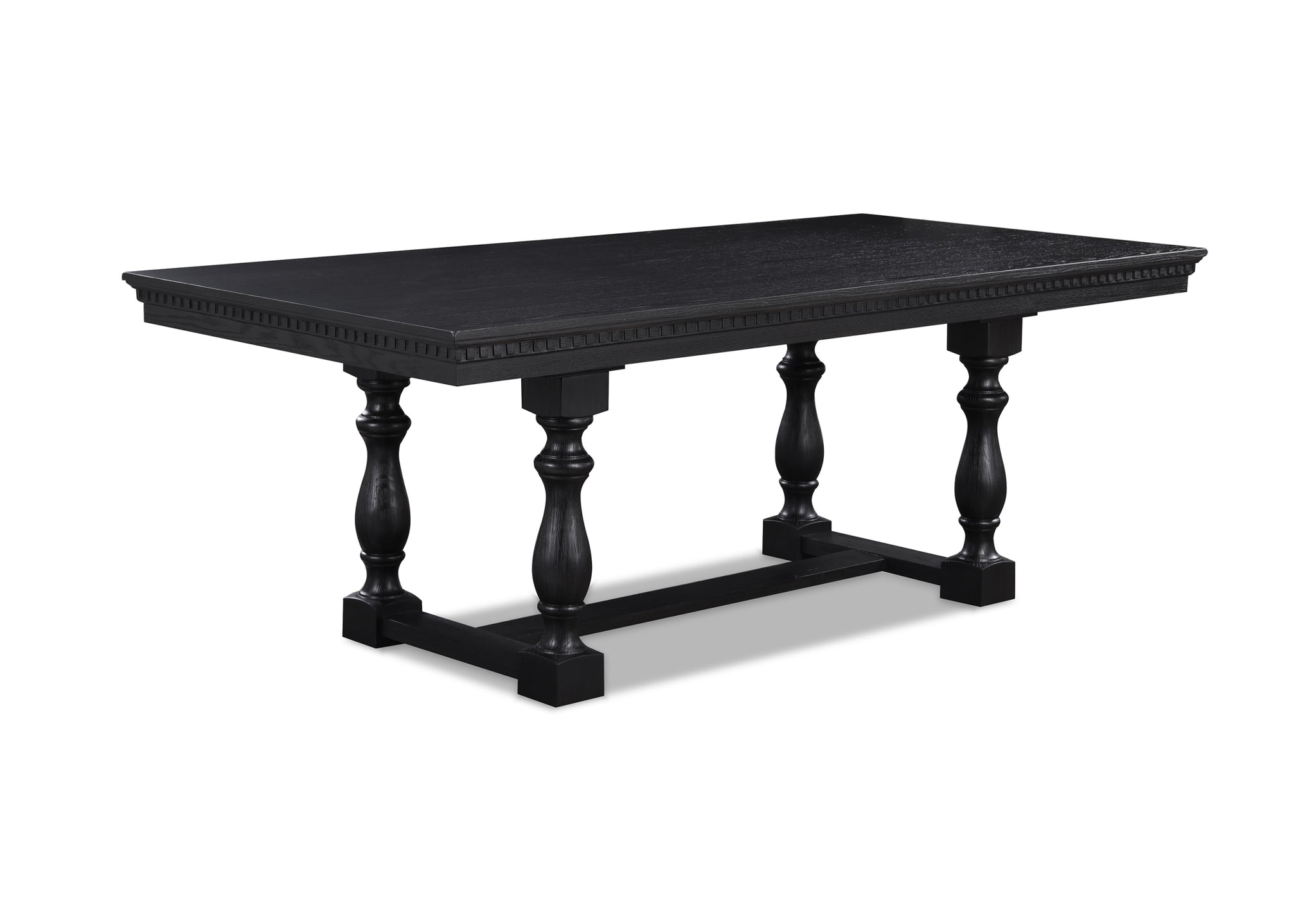 Transitional Rustic Trestle Dining Table 1Pc Wooden Solid Wood Wooden Dining Table Dark Finish Rectangular Black Table Black Seats 6 Dining Room Rustic Rectangular Wood