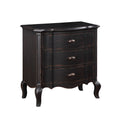 Antique Black 3 Drawer Nightstand Antique Black 3 Drawers Bedroom Rectangle French Country Felt Lined Drawers Antique Solid Wood
