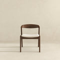 Dakota Solid Wood Cream Velvet Dining Chair Set Of 2 Cream White,Dark Brown Brown Solid Wood,Velvet