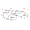 U Shaped Sofa Coch 4 Seat Sofa With Chaise Polyester Fabric For Living Room Apartment Office Dark Grey Dark Grey Linen Wood Primary Living Space Soft Eucalyptus Foam Linen 4 Seat