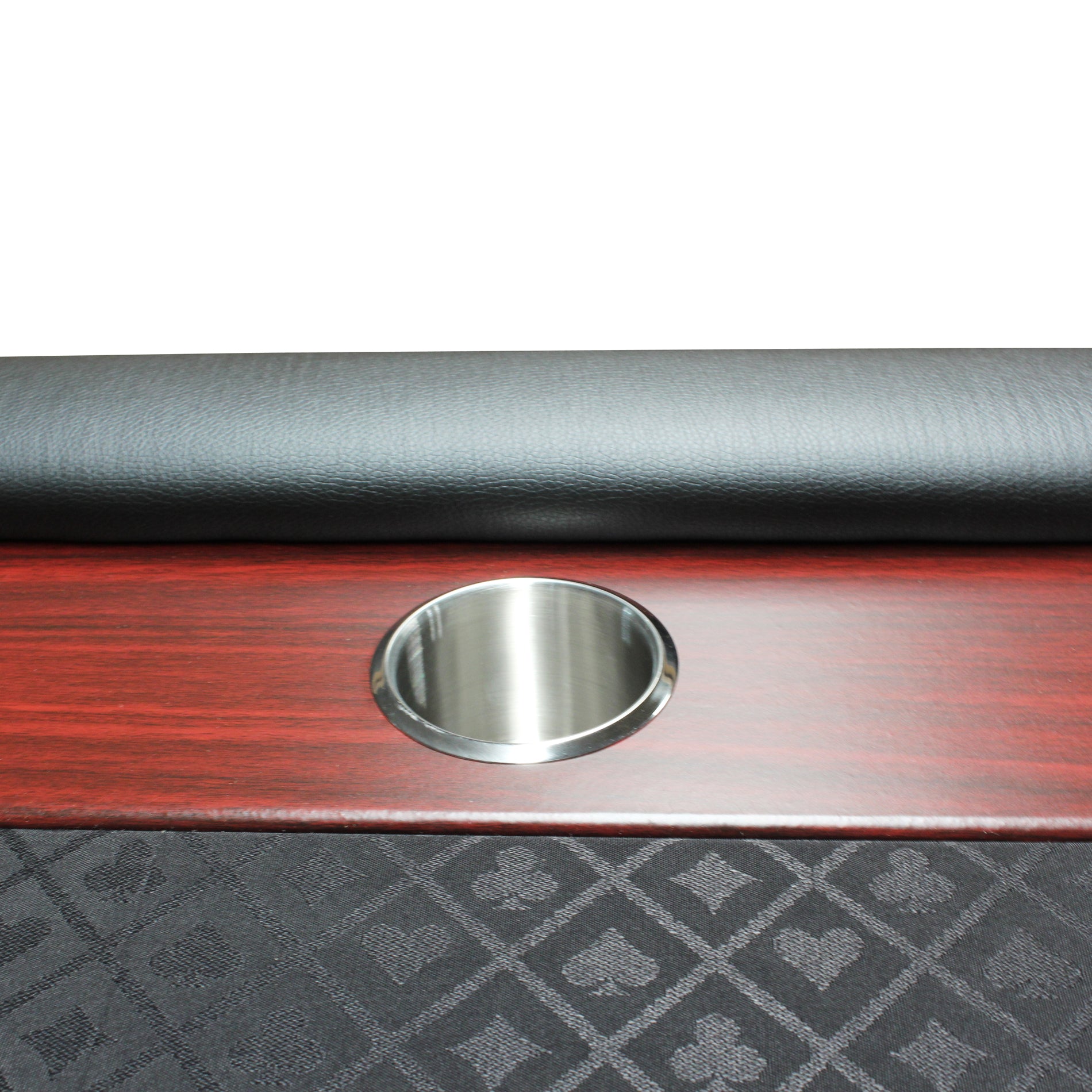 96" Light Series Foldable Poker Table With Wooden Racetrack Felt Stainless Legs Cup Holders Black Black Primary Living Space Modern Wood Stainless Steel