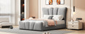 Twin Size Upholstered Platform Bed Velvet Upholstered Bed, Gray Twin Gray Velvet