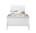 Charlston White Twin Bed White Solid Wood Mdf