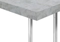 Accent Table, C Shaped, End, Side, Snack, Living Room, Bedroom, Grey Laminate, Chrome Metal, Contemporary, Modern Grey Particle Board