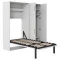 Twin Size Murphy Bed With Lockers And Wardrobes, White Box Spring Not Required Twin White Murphy Solid Wood Mdf